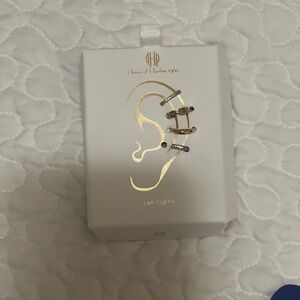 House of Harlow 1960 Gold and Black Ear Cuff Set